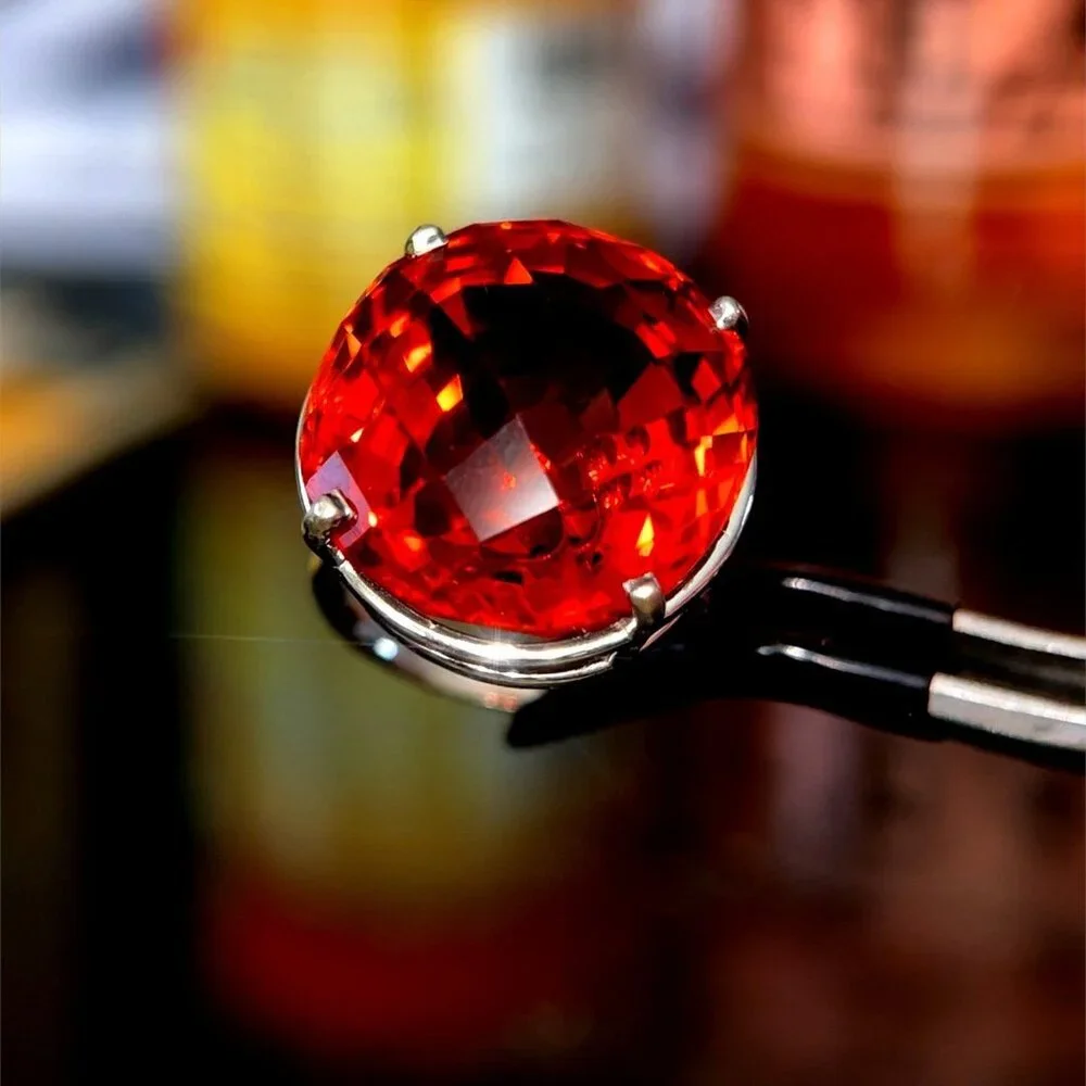 Huge 14K‎ White Gold Citrine Ring